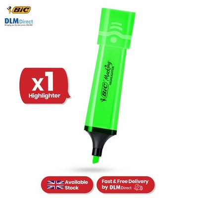 BIC Marking Textmarker Flat Marker neongrün für präzise & kräftige Aufgaben