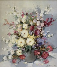 Ölgemälde Stillleben Blumen Dusan Stanisic (XX) 84x74cm
