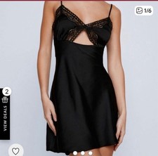 Womens NASTY GAL lace detail nightgown nightie sz 2