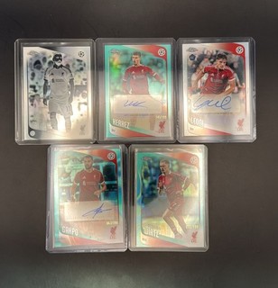 2025 26 Topps Chrome UCC 10er Liverpool FC Negative/Numbered/Auto LOT