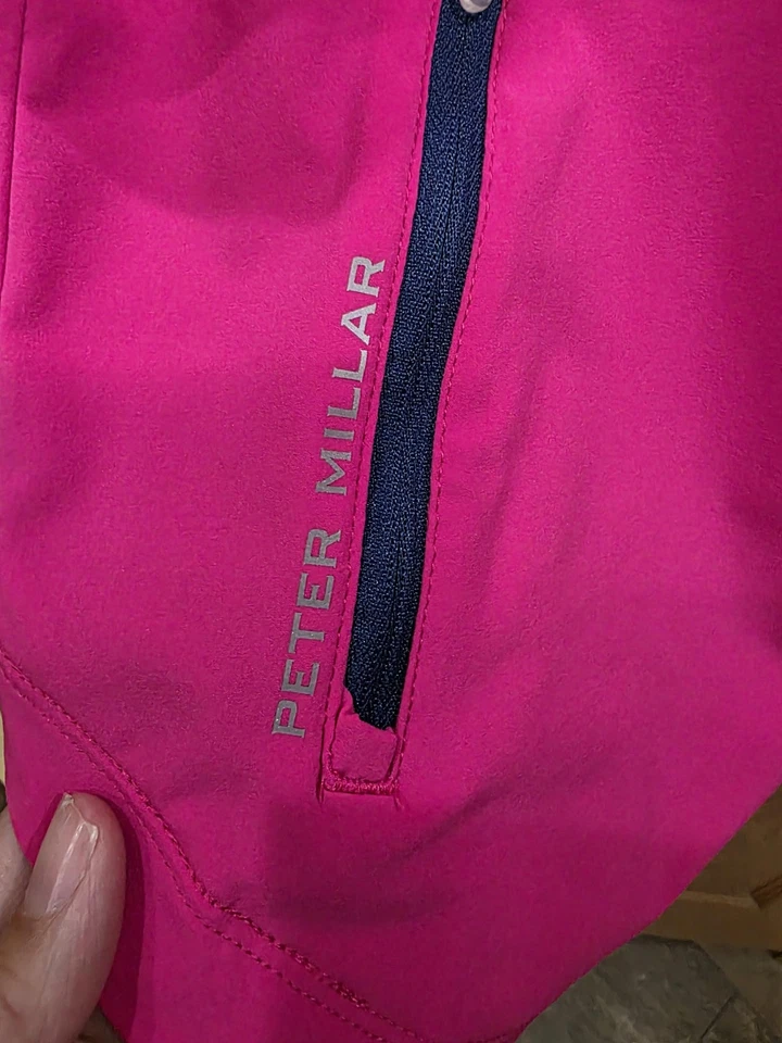 Женская куртка Peter Millar большая розовая на молнии легкая с логотипом Golf Performance - Изображение 3 из 4