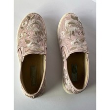 Betsey Johnson SB-ESME Women s 6.5 Pink Floral Embroidered Slip-on Sneakers
