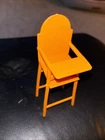Vintage 1973 Mattel Barbie Furniture Orange Plastic Crib HighChair