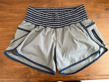 Lululemon Hotty Hot Short High-Rise 4 '' inseam Lined Grey/Navy Size 4
