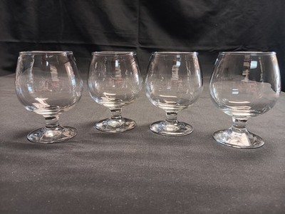 Set Of 4 Clear 4in Glass Brandy Sniffer/Cognac Glasses 5Floz.