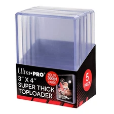 Ultra PRO 5 Ct 3"x4" Super Thick 360PT Toploaders Trading Sports Cards 360 RIgid