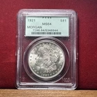 1921 PCGS MS64 Morgan Silver Dollar $1 - Vintage Old Green Holder (OGH) - PQ!