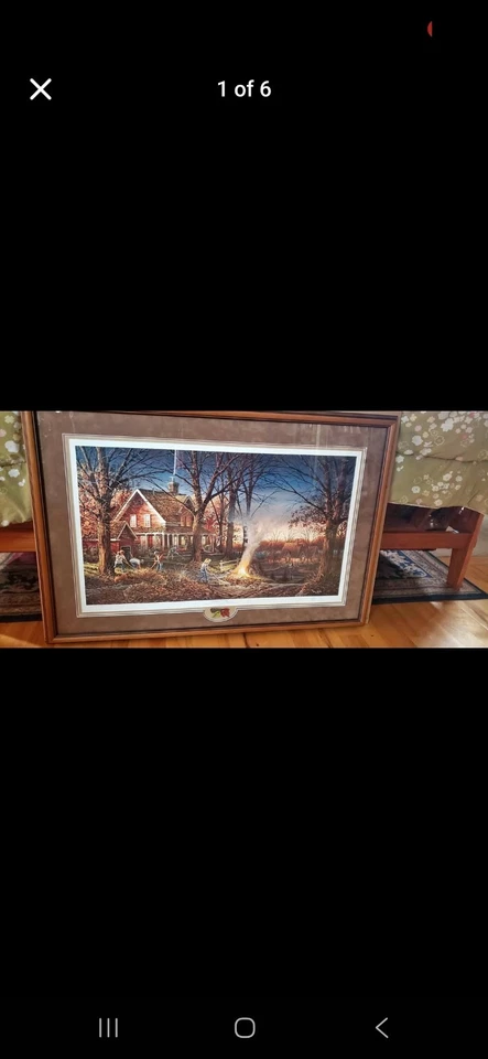 TERRY REDLIN OTOÑO NOCHE PERSONALIZADO ENMARCADO Y MATE FIRMADO CERTIFICADO DE AUTENTICIDAD 40 x 28 EDICIÓN LIMITADA Foto 4 de 4