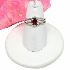 Hessonite Garnet Ring Size 6 Solid 925 Sterling Silver