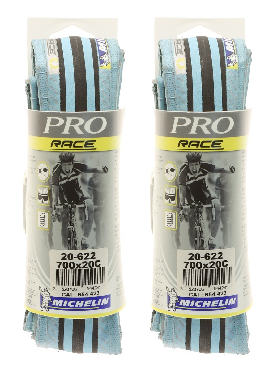 Michelin Pro Race Clincher Tires 700x20c Light Blue/Black Road