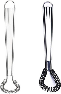 Stainless Steel Mini Spring Egg Beater Silicone Whisk Magic Hand Held Sauce Stir