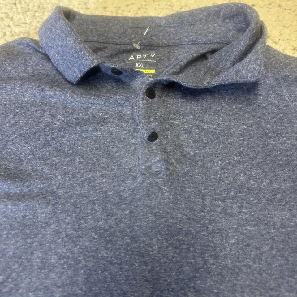 APT. 9 Men's Long Sleeve Button Up Shirt Blue Speckled 2XL (XXL) Premier Flex - Image 3 of 4