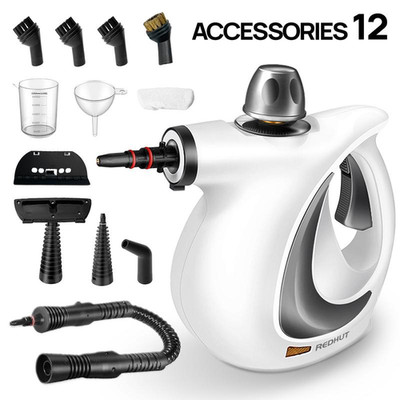 Redhut Pressurized Handheld Steam Cleaner with 12 Accs, Multi-Purpose for Home, 