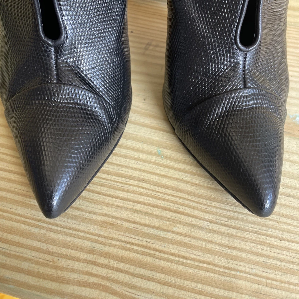 Botines Proenza Schouler de cuero negro con tacón granulado 40/9,5 Foto 3 de 4