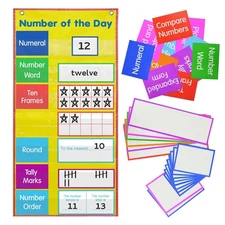 Pocket Chart for Classroom Erasable Math Teacher Pocket Chart Number