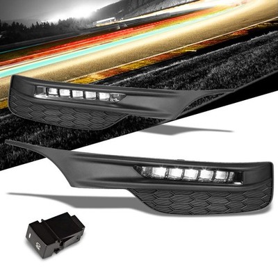 Front Bumper Driving Fog Light Lamp 12V 6000K LED Clear Lens For 16-17 Accord
