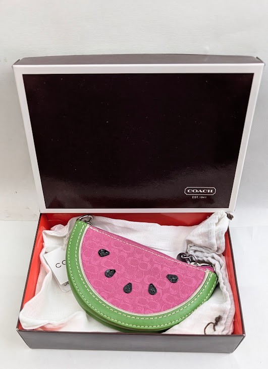 Rare Y2K NWT COACH Watermelon Fruit Slice Coin Purse - from 2006