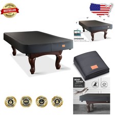 Waterproof 7ft Billiard Cover - Heavy Duty Leatherette, Scratch Resistant Black