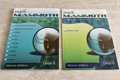 Math Mammoth Grade 6 Skills Review Workbook & Answer Key by Maria Miller
