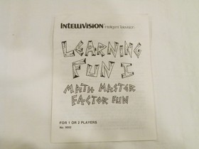 Intellivision INTV Learning Fun I 1 Video Game Complete w/ Aftermarket Overlays