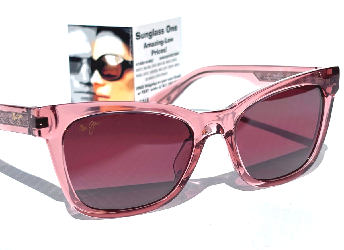 Maui Jim HIWAHIWA Shiny Trans Antique Pink POLARIZED Rose GLASS