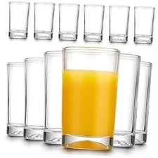  Small Juice Glasses Set of 6 Glass Cups, Heavy Base Small Drinking 5.5-ounce