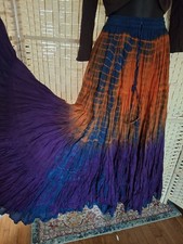 25 Yard Bellydance Skirt-Orange, Deep Blue and Purple