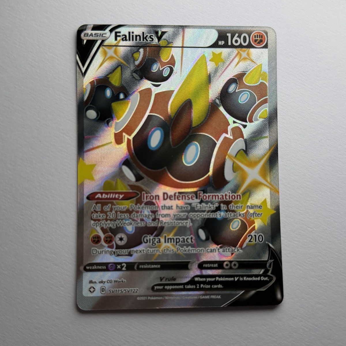 Shiny Falinks V OC Off-Center Miscut Error Pokmon TCG Misprint Pokemon Card  LP | eBay