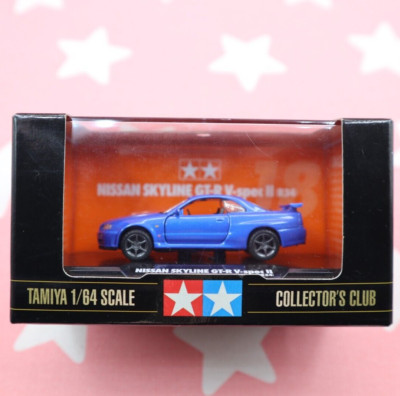 TAMIYA 1/64 NISSAN SKYLINE GT-R V-SPEC II R34 Model Car Blue Rare