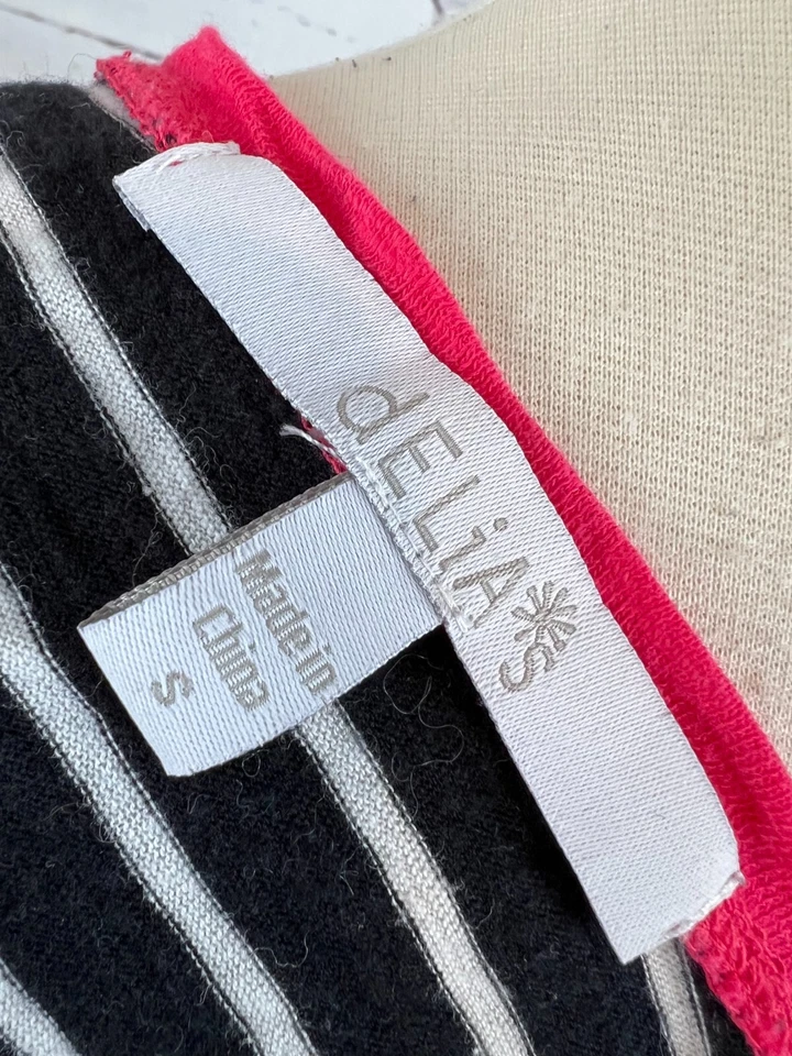 Delia's Jersey Camisa Rayas Sexy Encaje Transparente Top Negro Rosa Blusa Pequeña Y2K Foto 2 de 4