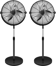 18 Inch Pedestal Standing Fan High Velocity Metal For Industrial 2 Pack