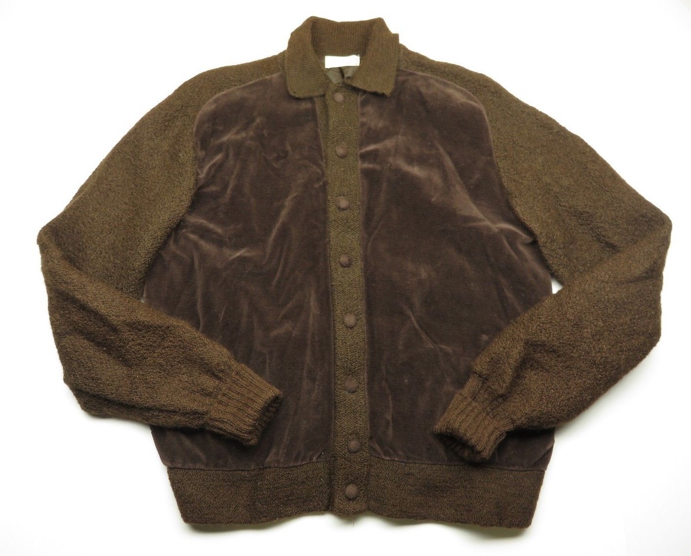 60s Vintage DRUMMOND Brown Knit Full Button Up Collared Sweater Adult Sized 60s Vintage DRUMMOND Brown Knit Full Button Up Collared Sweater Adult Sized