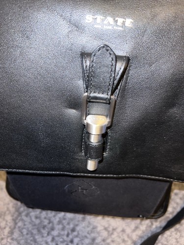 STATE Black Leather Canvas Backpack Bookbag 15" - Picture 13 of 16