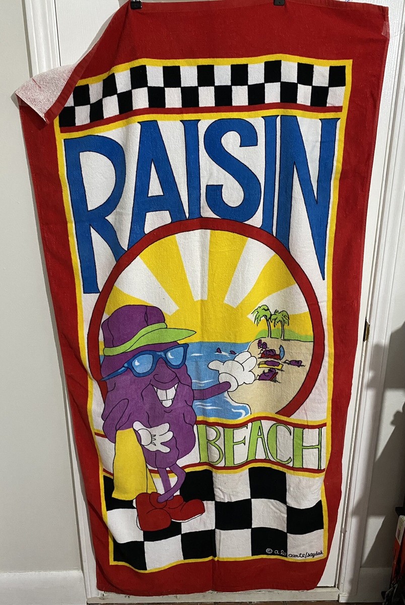 Vintage California Raisin Beach Towel Bath Beach Towel 66 in
