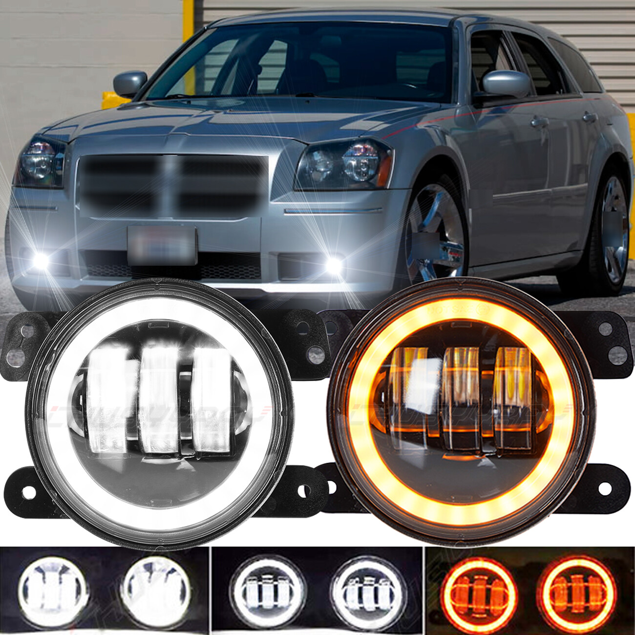 Par 4 PULGADAS Parachoques Luces antiniebla PARA FIT Dodge Magnum 2005-2008