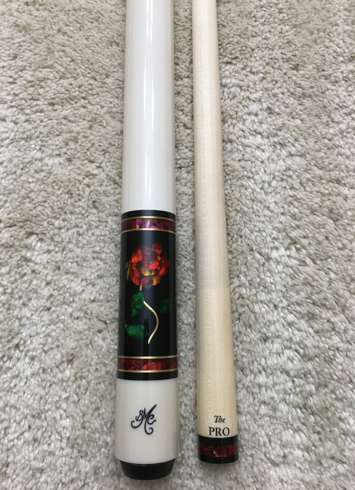 IN STOCK, Meucci BMC Glass Rose Pool Cue w/ The Pro Shaft, FREE HARD ...