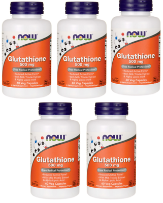 now glutathione 500mg reviews Now Foods GLUTATHIONE 500mg 5X60Caps L-Glutathione/Alpha Lipoc Acid ALA  Kosher