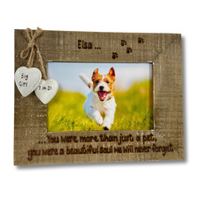 More Than A Pet | Dog Cat Loss Memorial | Personalised Driftwood Photo Frame 