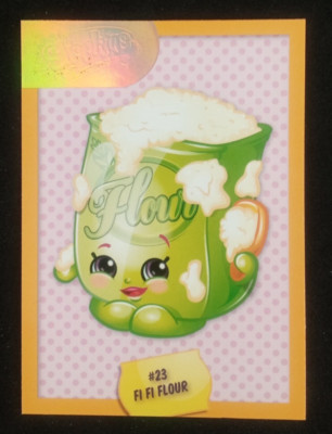 2013 Shopkins Fun Pack Gold Logo Single Card FI FI Flour #23