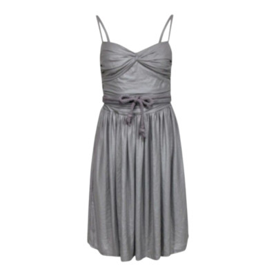 Nanushka Sleevelss Smocked Back Rope Belt Dress in Taupe Feminine Women's Small