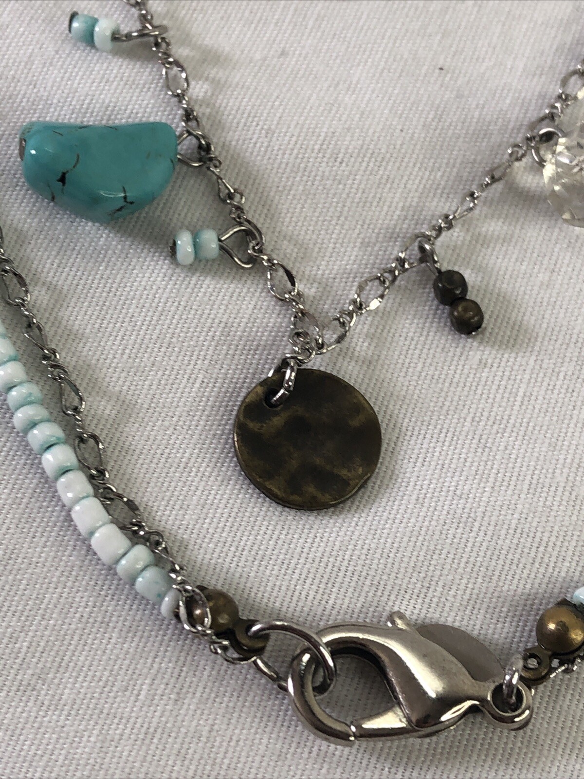 Express Signed Double Strand Turquoise Necklace S… - image 5