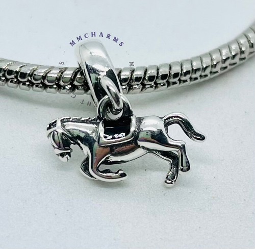 GALLOPING HORSE - Sterling Silver S925 European Charm & Gift Pouch Riding Pony - Picture 4 of 7