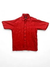 Victorinox Shirt Button Up  Short Sleeve 100% Linen Pockets Collar Vented  S