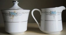 Style House Corsage Set of Creamer and Sugar Bowl with Lid