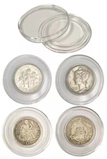 20 A18 AirTite Coin Capsules Direct Fit US Dime 18mm Genuine Long Term Storage