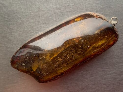 NATURAL ANTIQUE BALTIC PENDANT VINTAGE AMBER OLD STONE 10,86 gr!