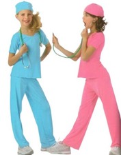 Doctor Doctor PINK-BLUE Child  Adult Dance Costume Scrubs  Cap Dentist Nurse