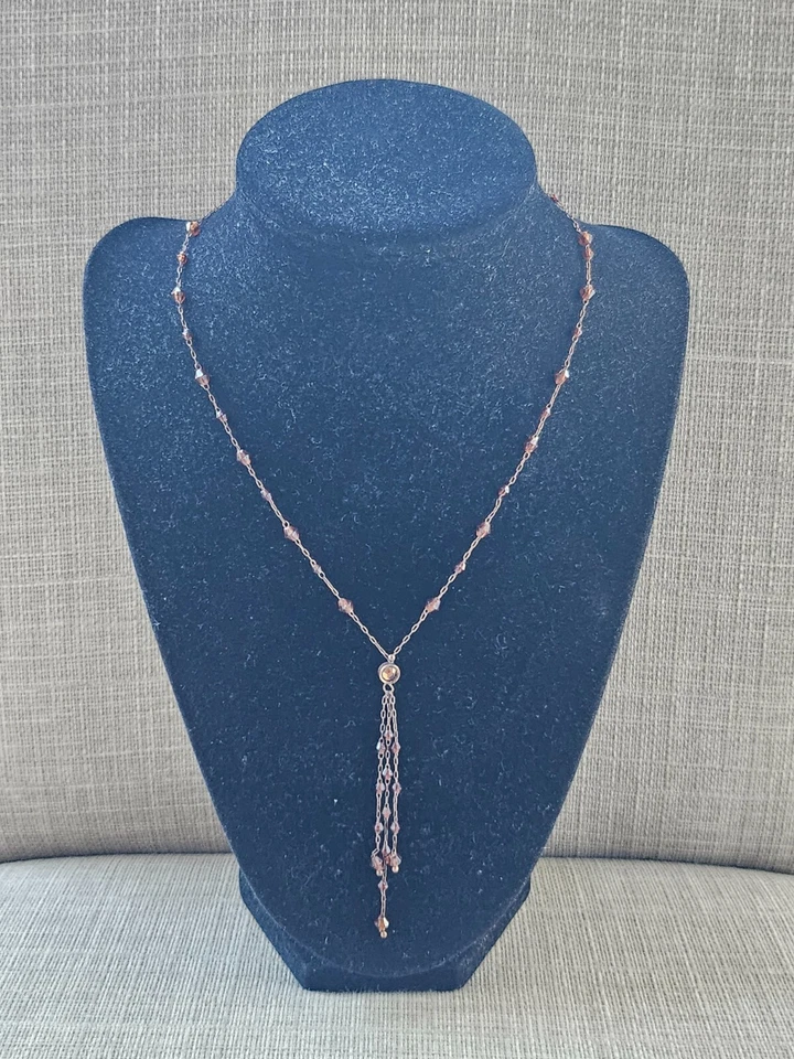 Collar de mujer 1928 cuentas marrones joyería de moda collar colgante en Y Foto 3 de 4