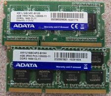 Adata 8GB (2X4GB) 1RX8 PC3L-12800S DDR3L-1600MHZ RAM