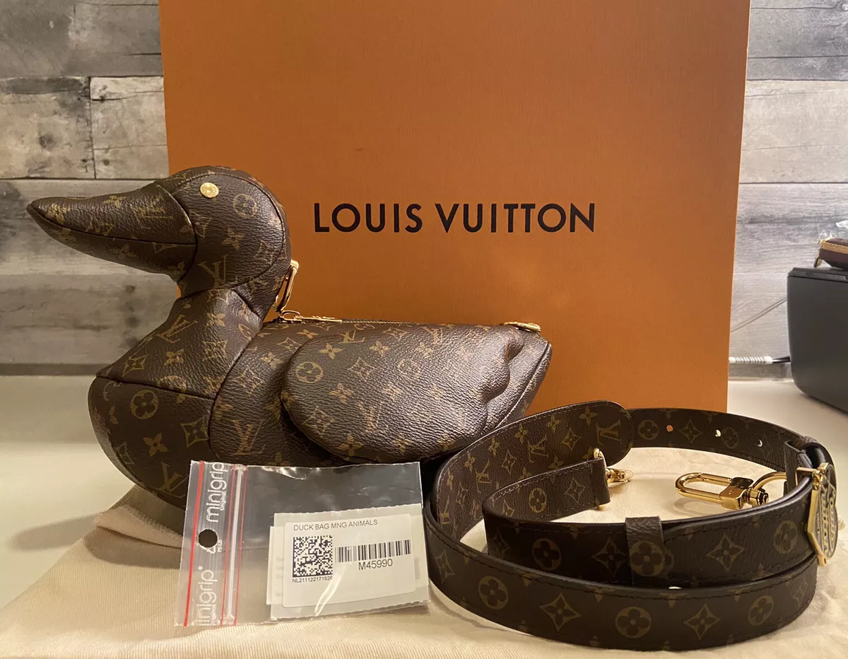 Louis Vuitton Brown Coated Canvas Monogram Duck Bag Gold Hardware